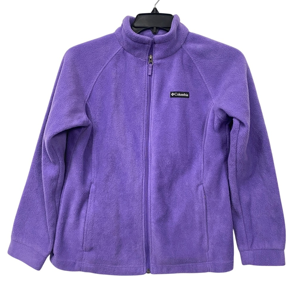 Columbia Sweater Junior Girls 18/20 XL‎ Purple Fleece Zip Polyester